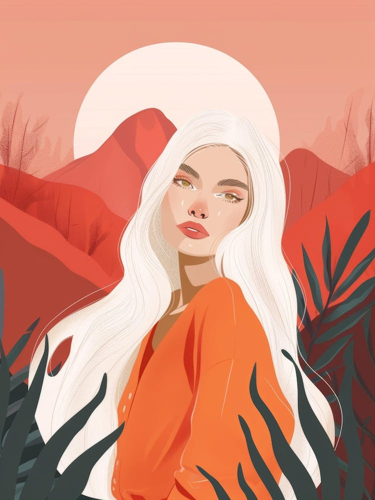 Woman With White Hair 1