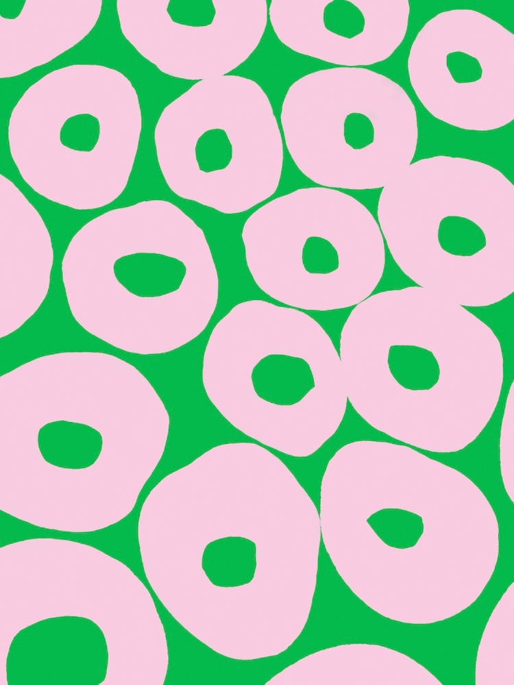 Abstract Circles Pink And Green