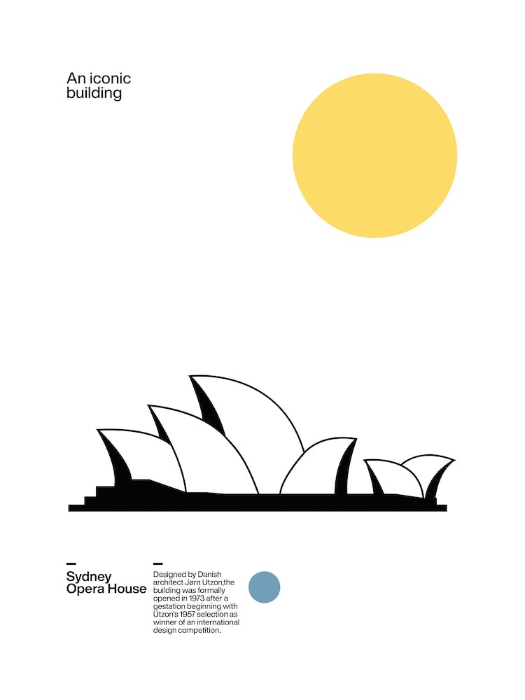 Sydney Opera House Poster | Australia Print | Architecture print | Minimal Wall Art | Modernist Poster