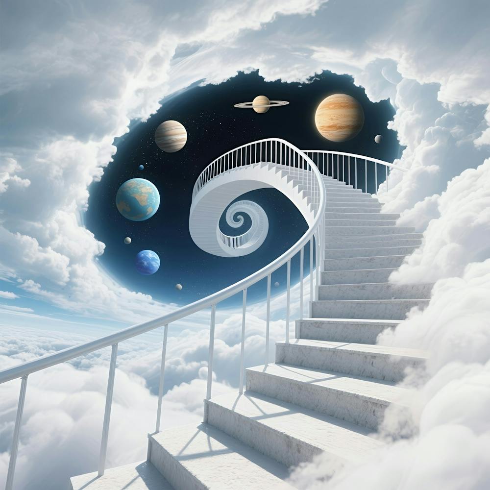 Spiral Staircase In The Clouds