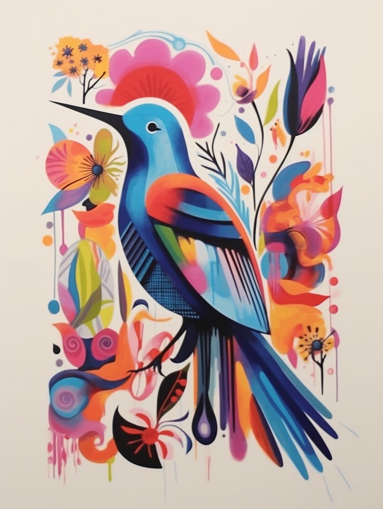 Colourful Scandi Bird Hummingbird 3
