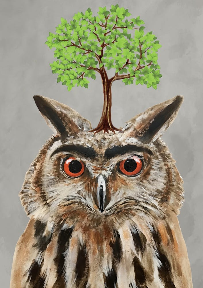 Owl With Tree