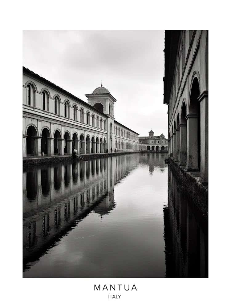 Poster Of Mantua, Italy, Black And White Analogue Photography 1