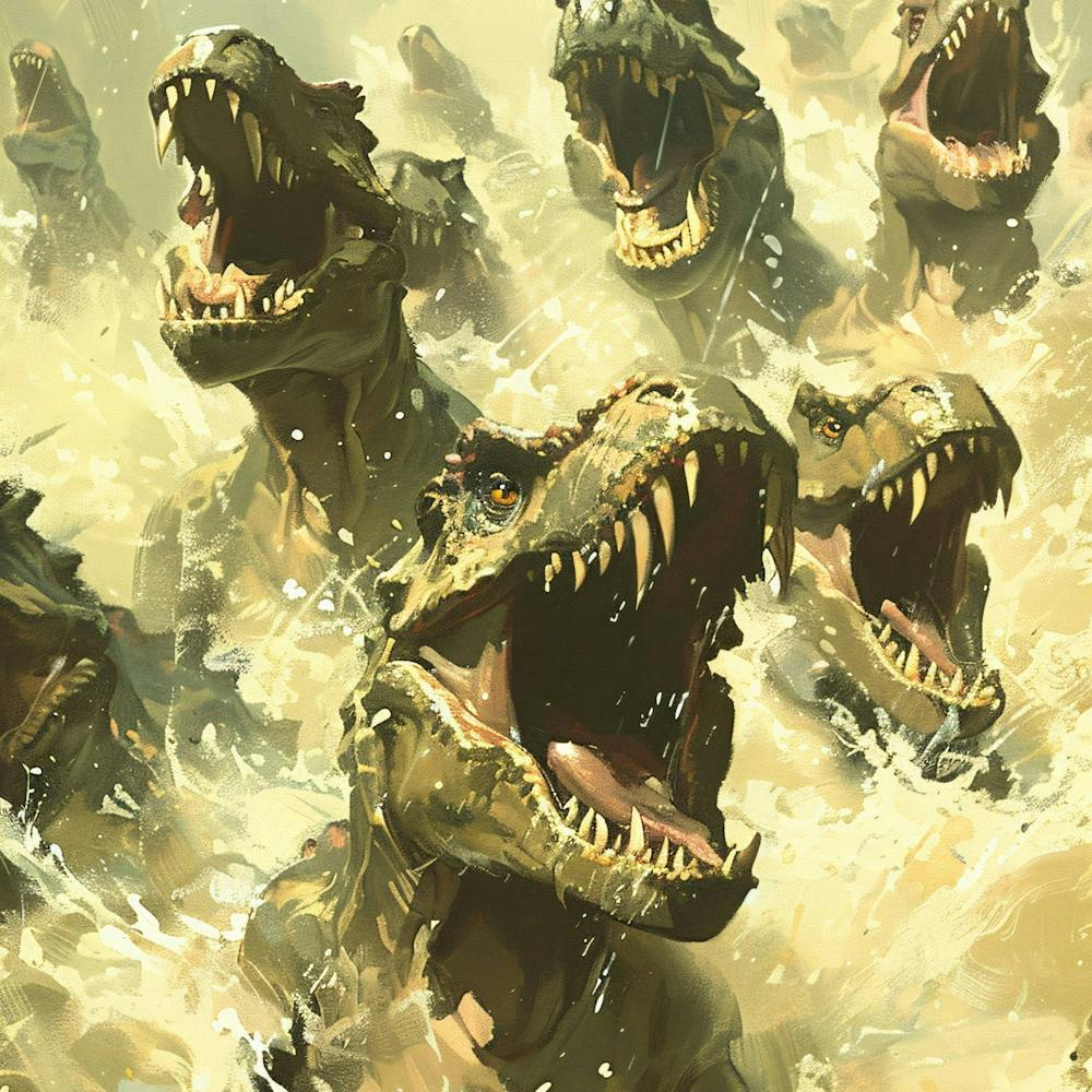 Dinosaurs In The Water T-Rex