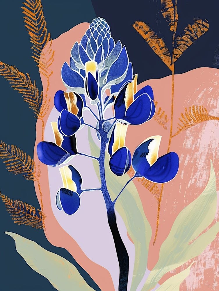 Colourful Flower Illustration Bluebonnet 2
