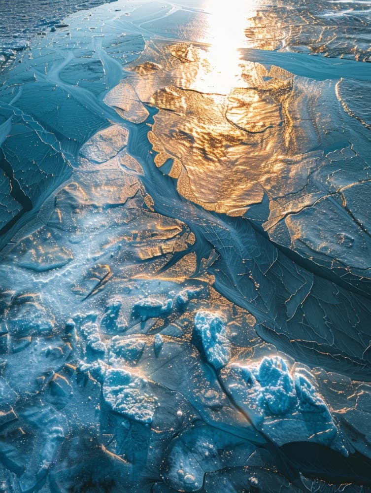 Sunrise Over Ice Floes