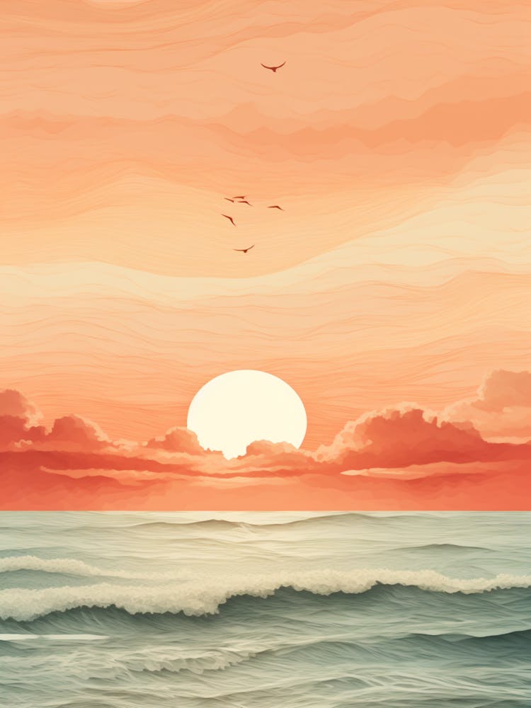 Bateau Bay Beach Australia At Sunset Golden Tones 4