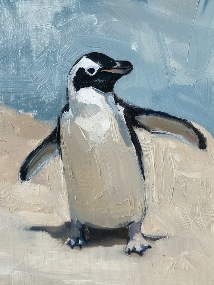 Adlie Penguin Volunteer Point Oil Painting 1