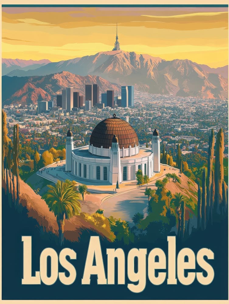 Aihrgdesign A Retro Travel Poster For Los Angeles