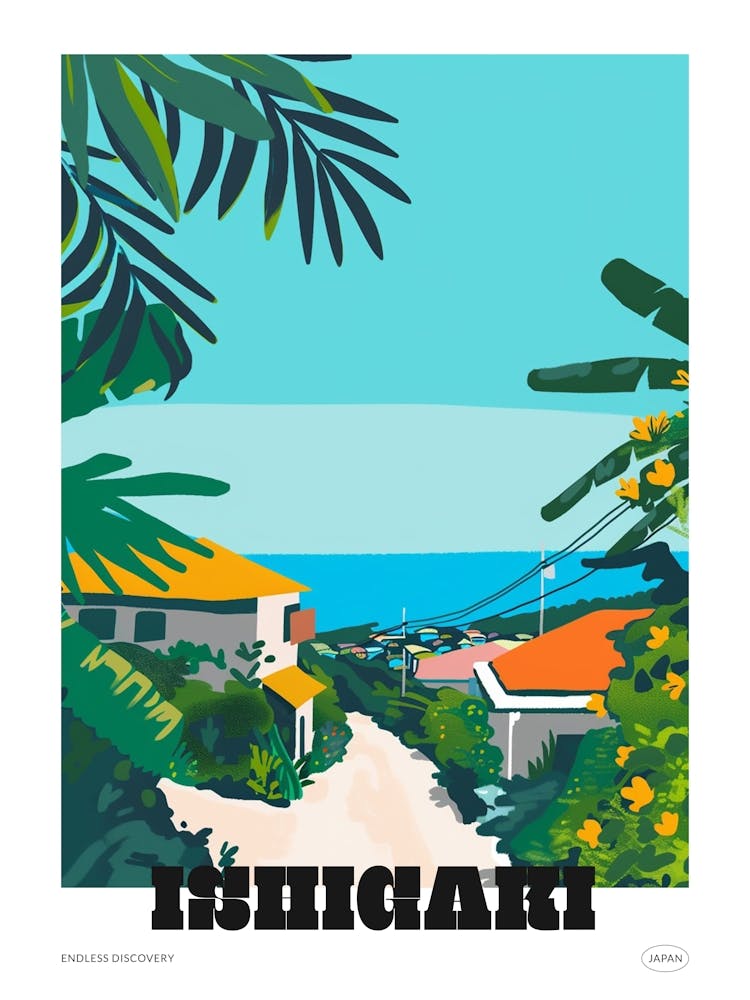 Ishigaki Japan Colourful Travel Poster