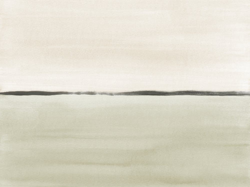 Watercolor Landscape 25 Green & Beige
