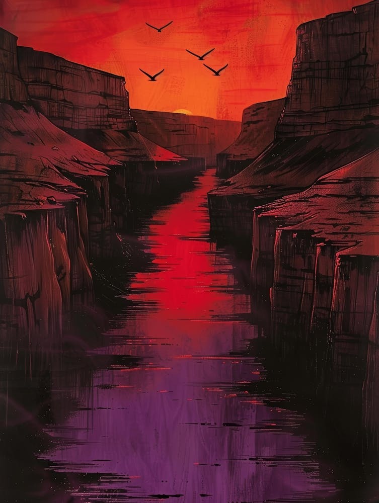 Sunset Over The River 7