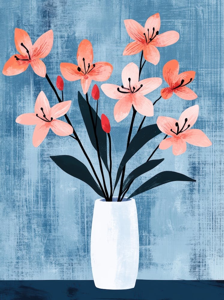 Rosa Lilien in einer Vase