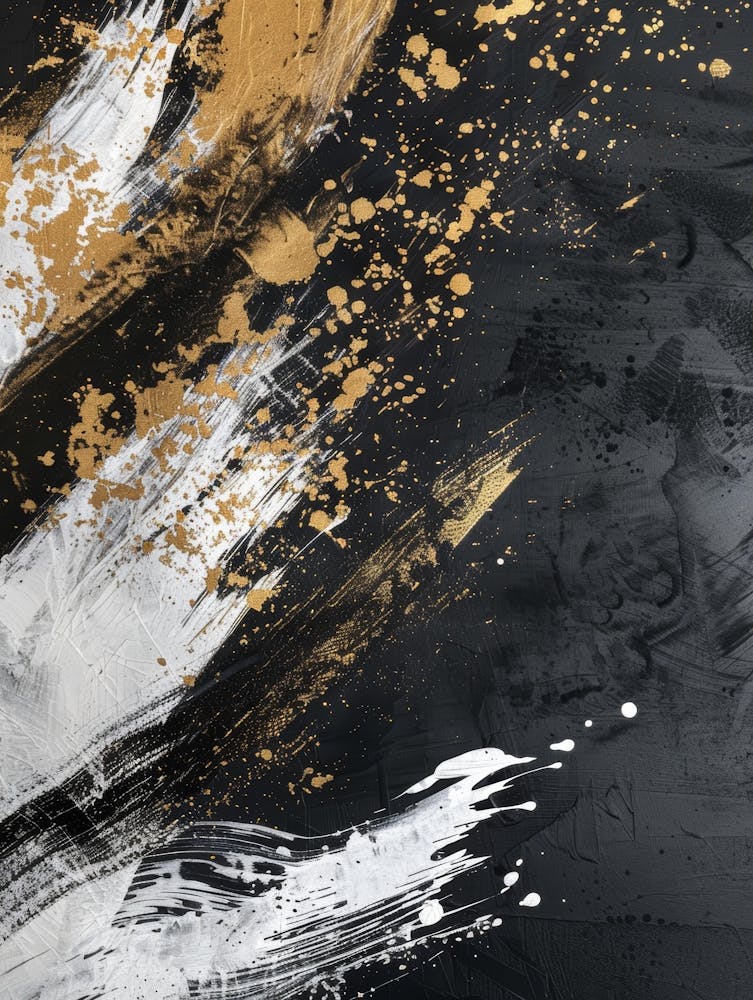 Abstract With Gold And Black Paint 1