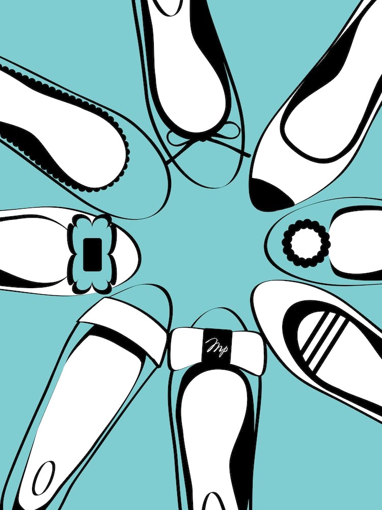 Blue Fashion Ballerinas