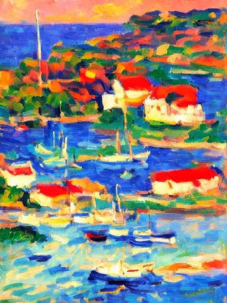 Port Of Kingstown Saint Vincent And The Grenadines Brushwork Painting harbour