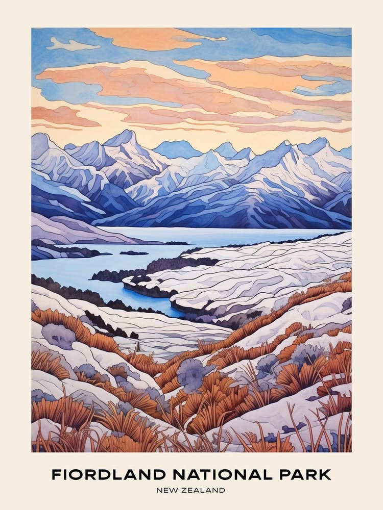 Fiordland National Park Neuseeland 2 Plakat