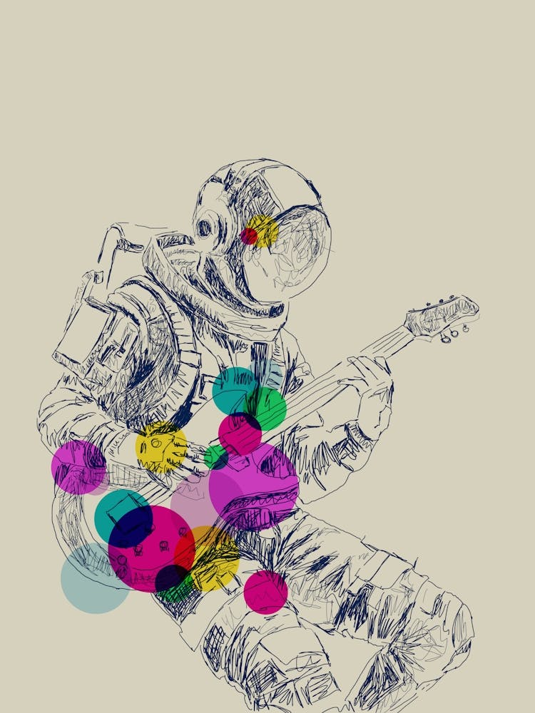 Astronaut Playing Guitar
