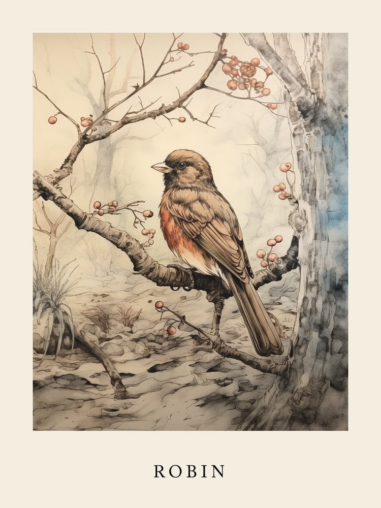 Beatrix Potter Inspired  Animal Watercolour Robin 4