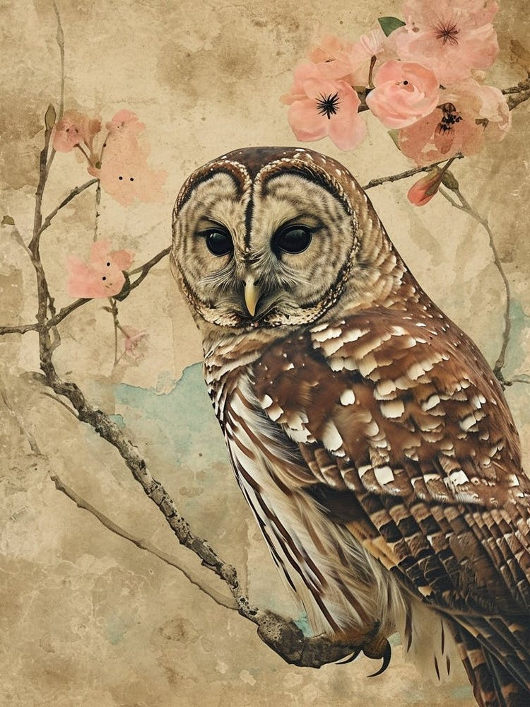 Barred Owl Japanese Painting 2