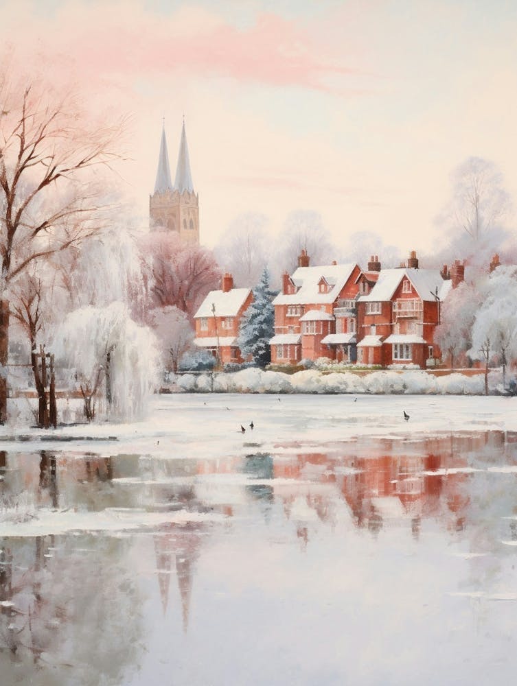 Dreamy Winter Painting Stratford Upon Avon United Kingdom 2