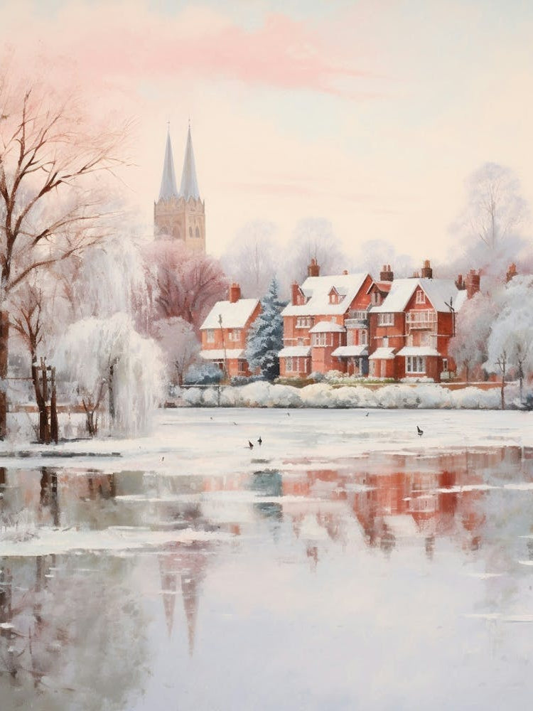 Dreamy Winter Painting Stratford Upon Avon United Kingdom 2