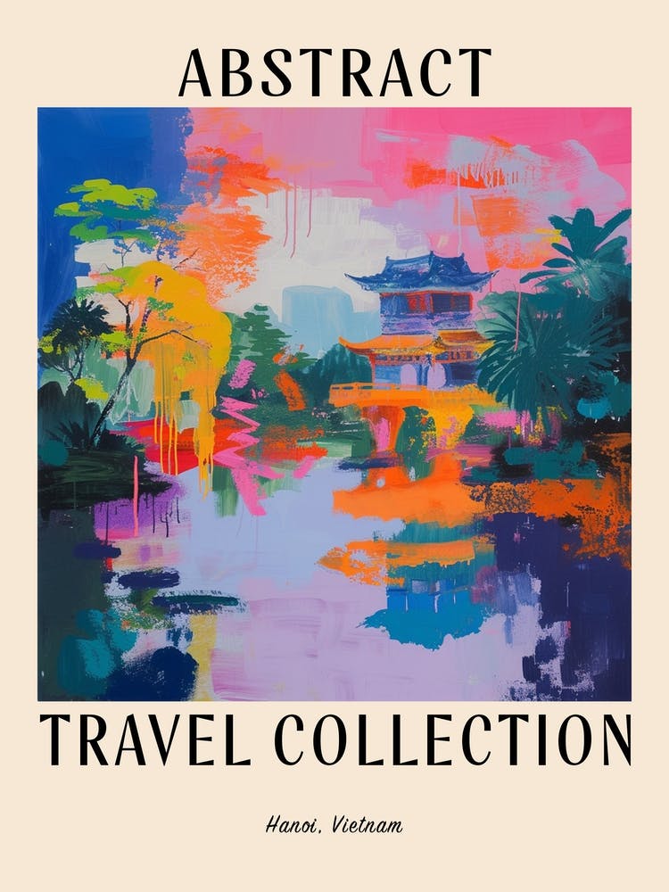 Abstract Travel Collection Poster Hanoi Vietnam 4
