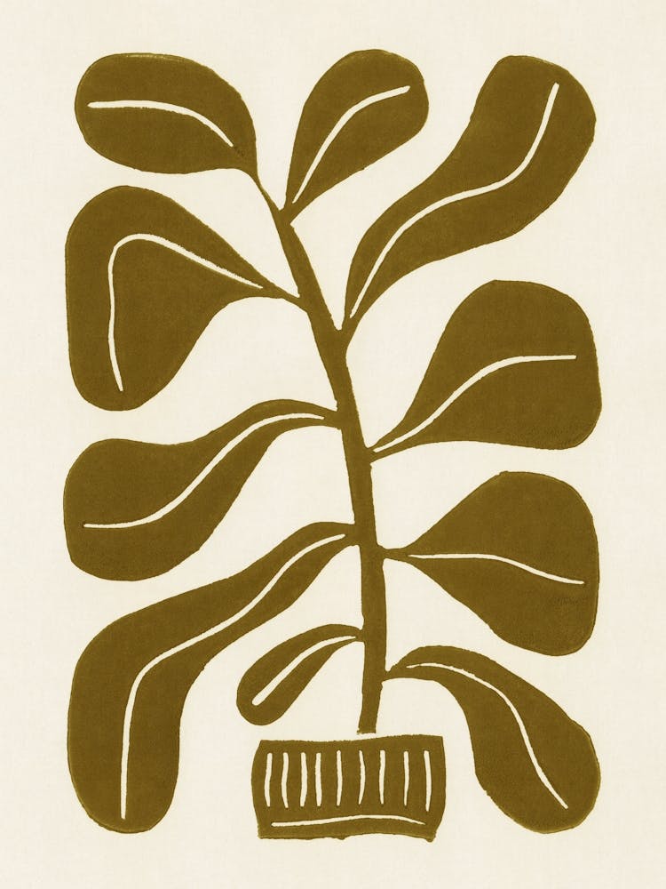 Linocut Houseplant 2