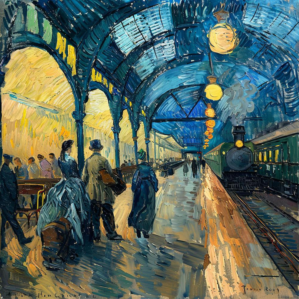 Van Gogh Style: Rail Station at Arles. 2