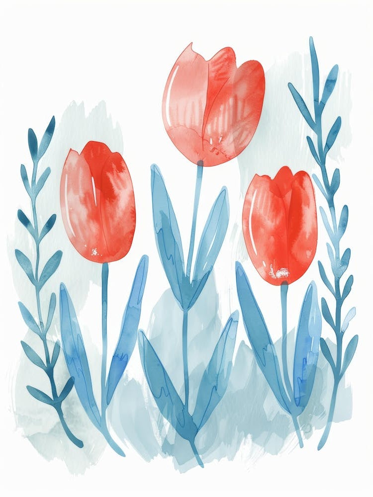 Watercolor Tulips 5