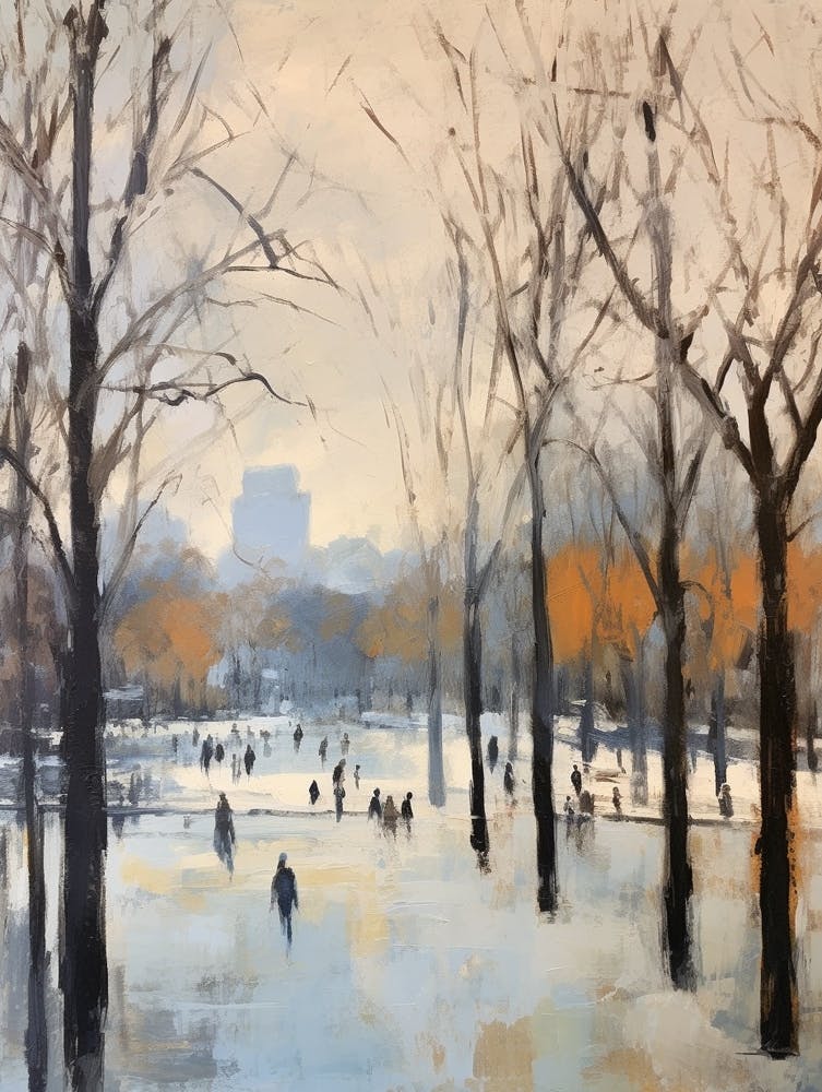 Winter City Park Painting Hyde Park London 6