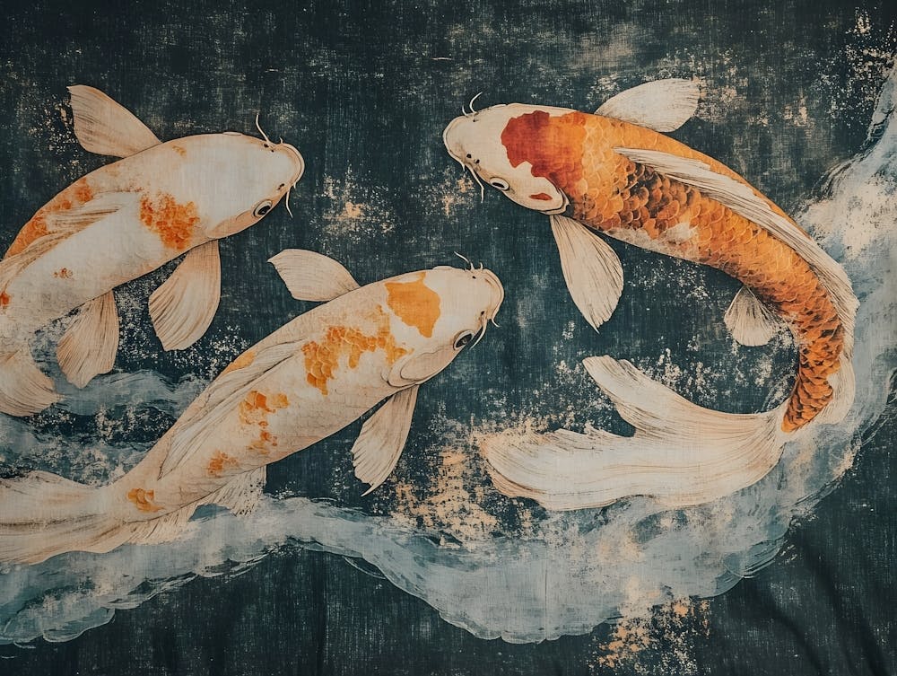 Koi Fish Ancient Tapestry 5