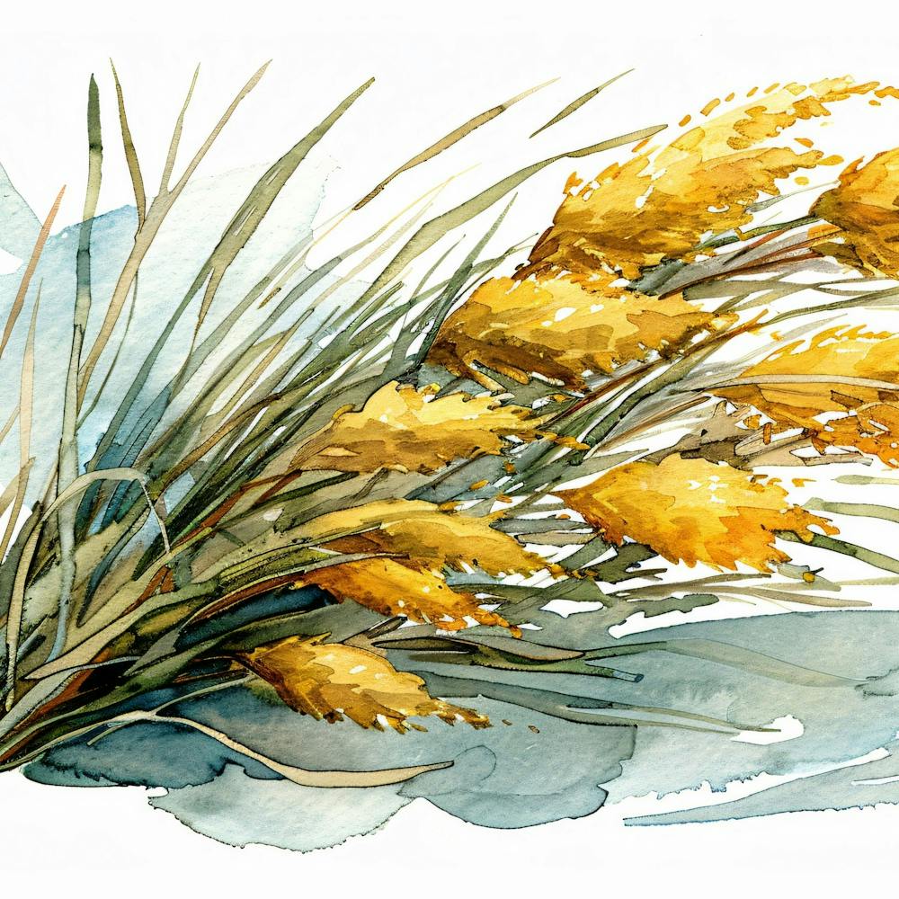 Watercolor Of Wheat