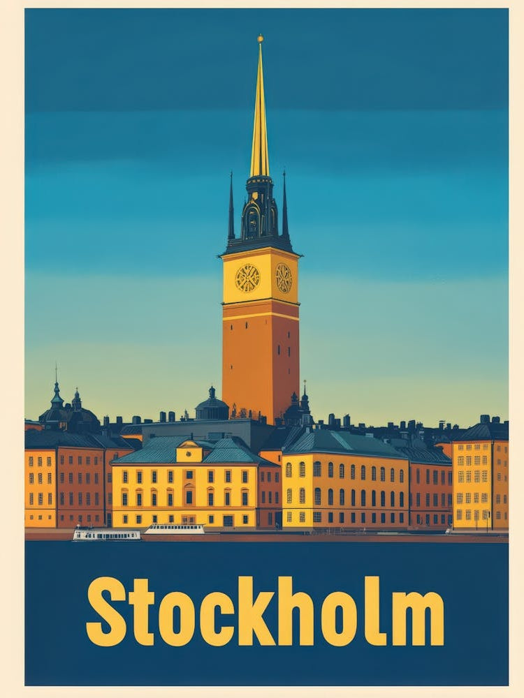 Aihrgdesign A Retro Travel Poster For Stockholm Featuring The 71a2f69c F791 42af 820e 0ab9b0d8fcf6 3