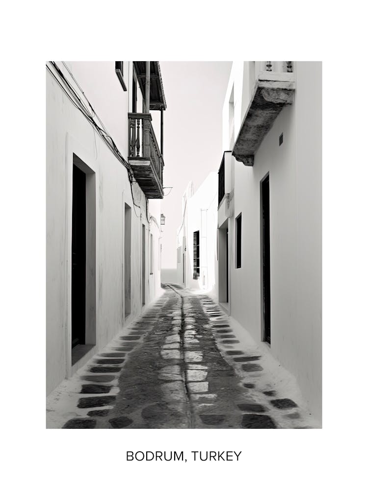 Poster Of Crete, Greece, Photography In Black And White 3