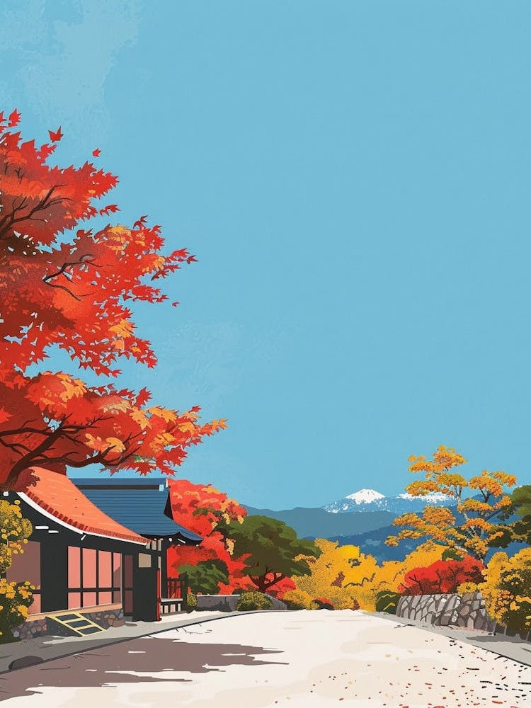 Koyasan Japan 1 Colourful Illustration