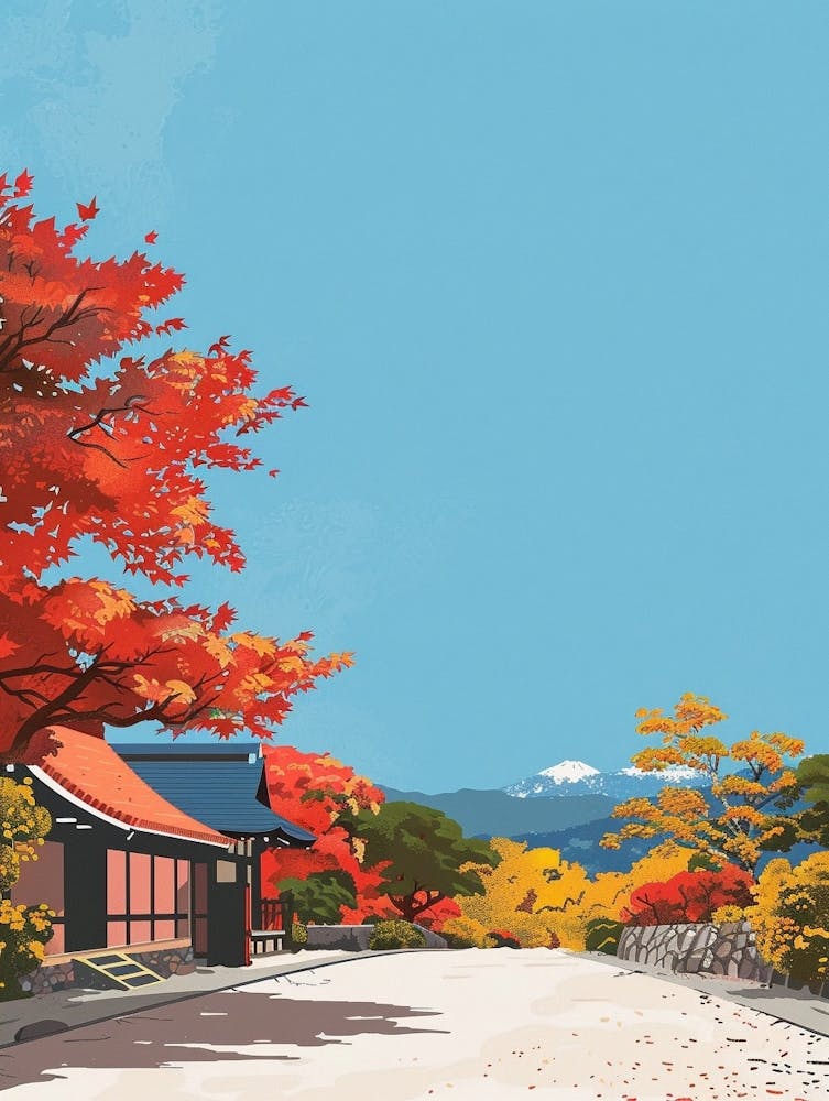 Koyasan Japan 1 Colourful Illustration