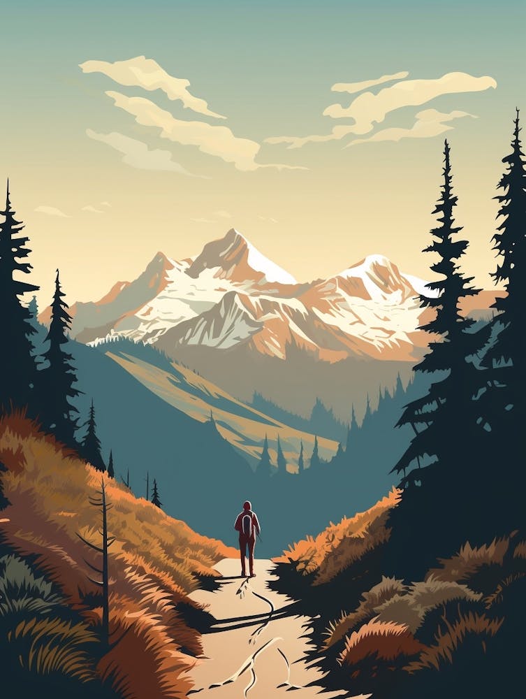 Pacific Northwest Trail Usa 2 Hiking Trail Landscape