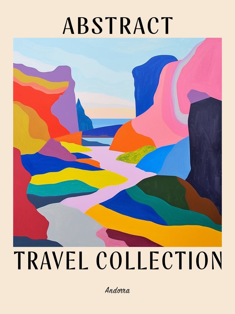 Abstract Travel Collection Poster Andorra 6