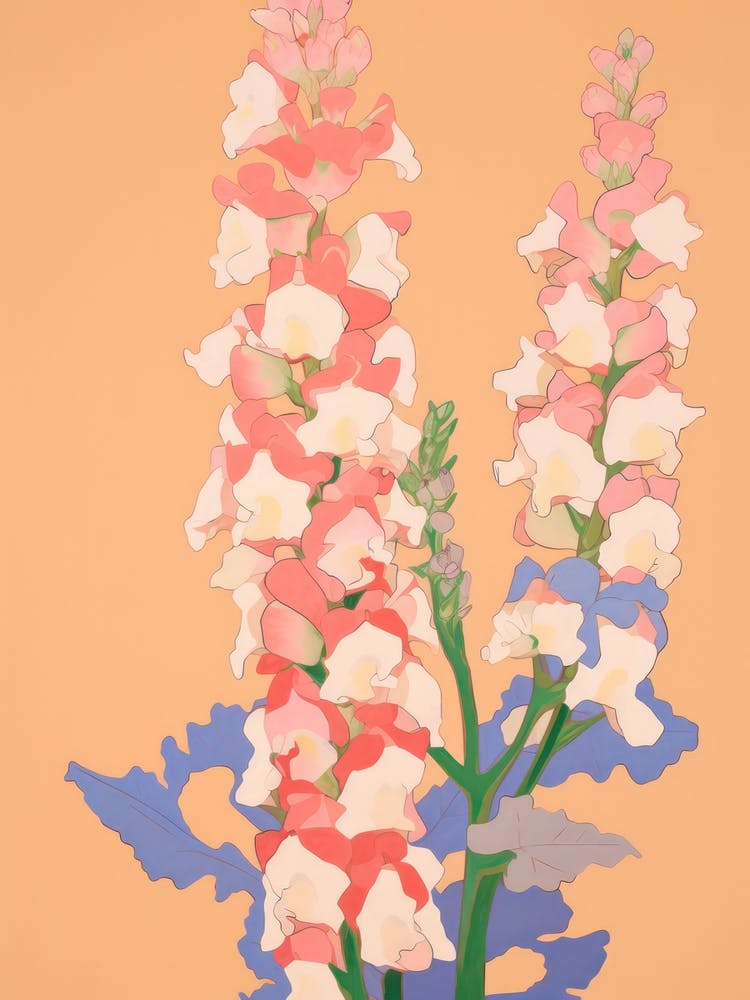 Snapdragons Flower Big Bold Illustration 1