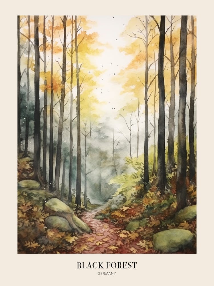 Autumn Forest Landscape Black Forest Germany 3 Poster