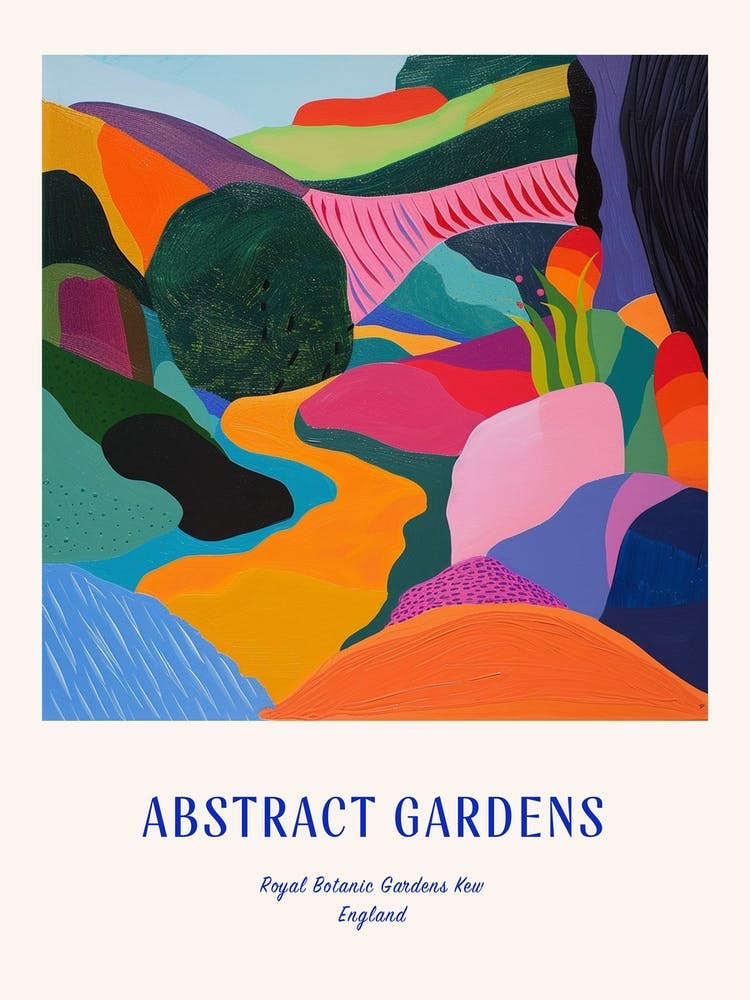 Colourful Gardens Royal Botanic Gardens Kew United Kingdom 3 Blue Poster