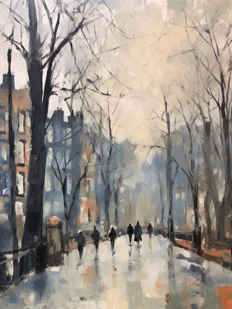 Winter City Park Painting Holland Park London 3