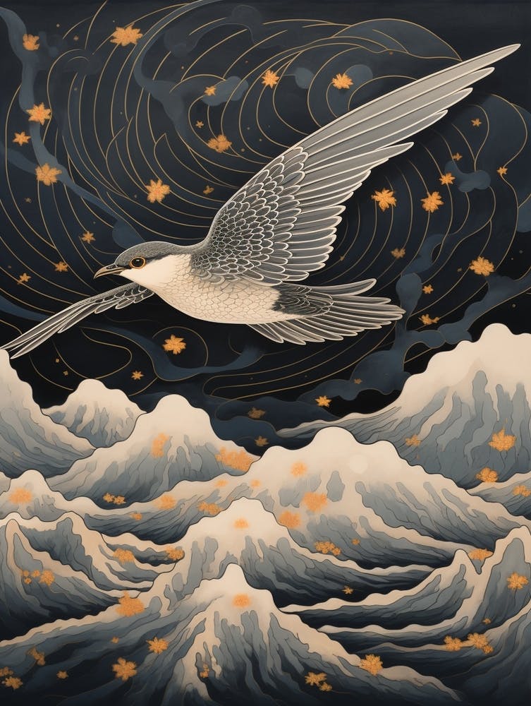 Chimney Swift Gold Detail Painting