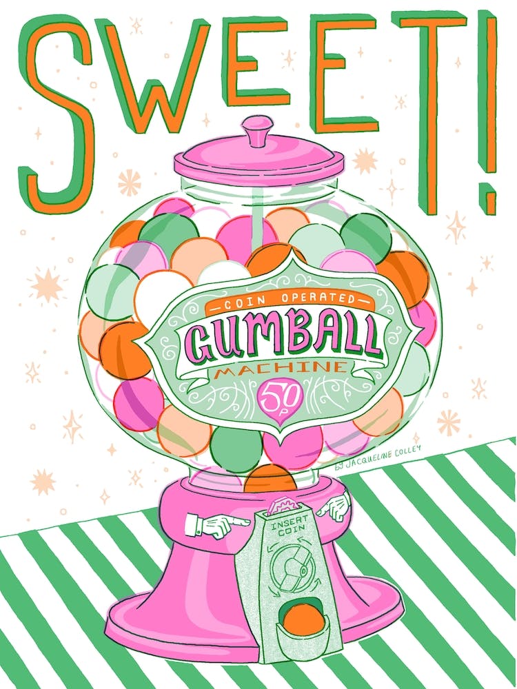 Sweet Gumball Machine Typography