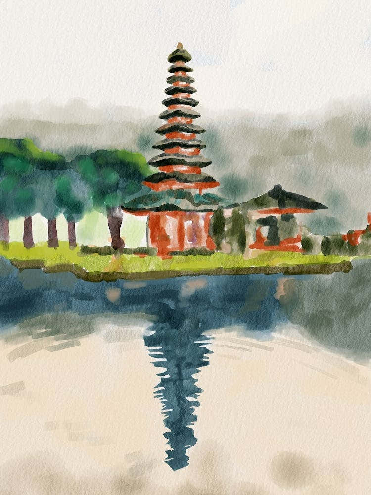 Bali Template Loose watercolor painting