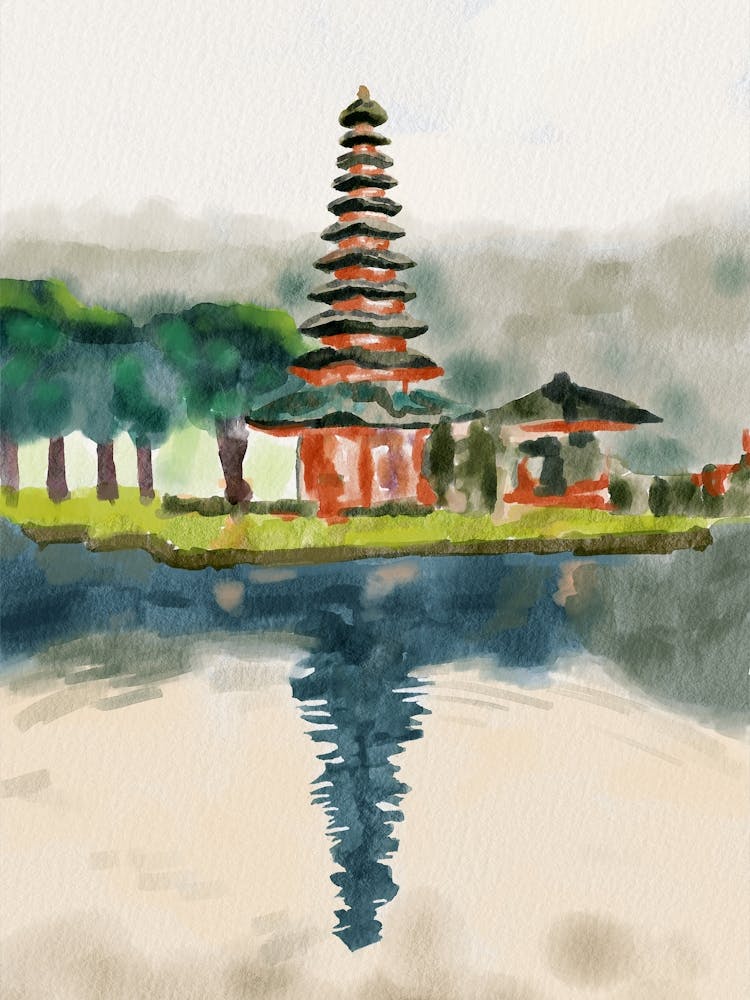 Bali Template Loose watercolor painting
