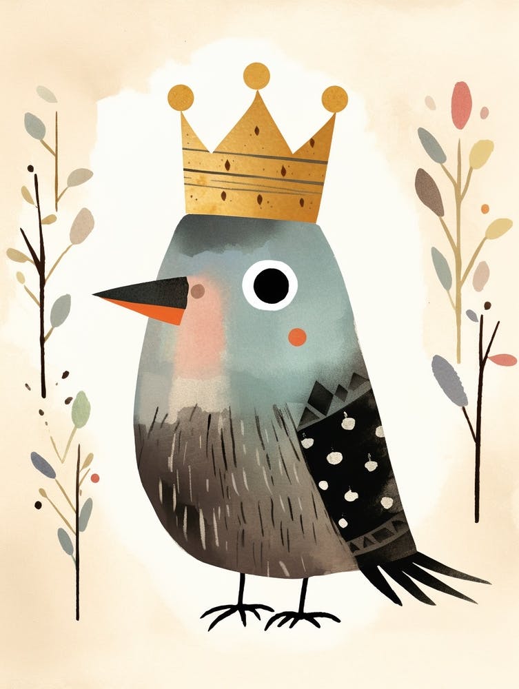 Little Raven 1 Wearing A Crown