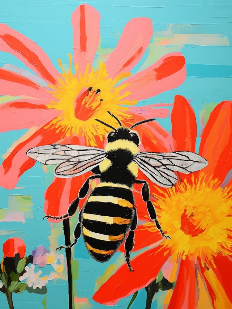 Colour Burst Floral Bees 1