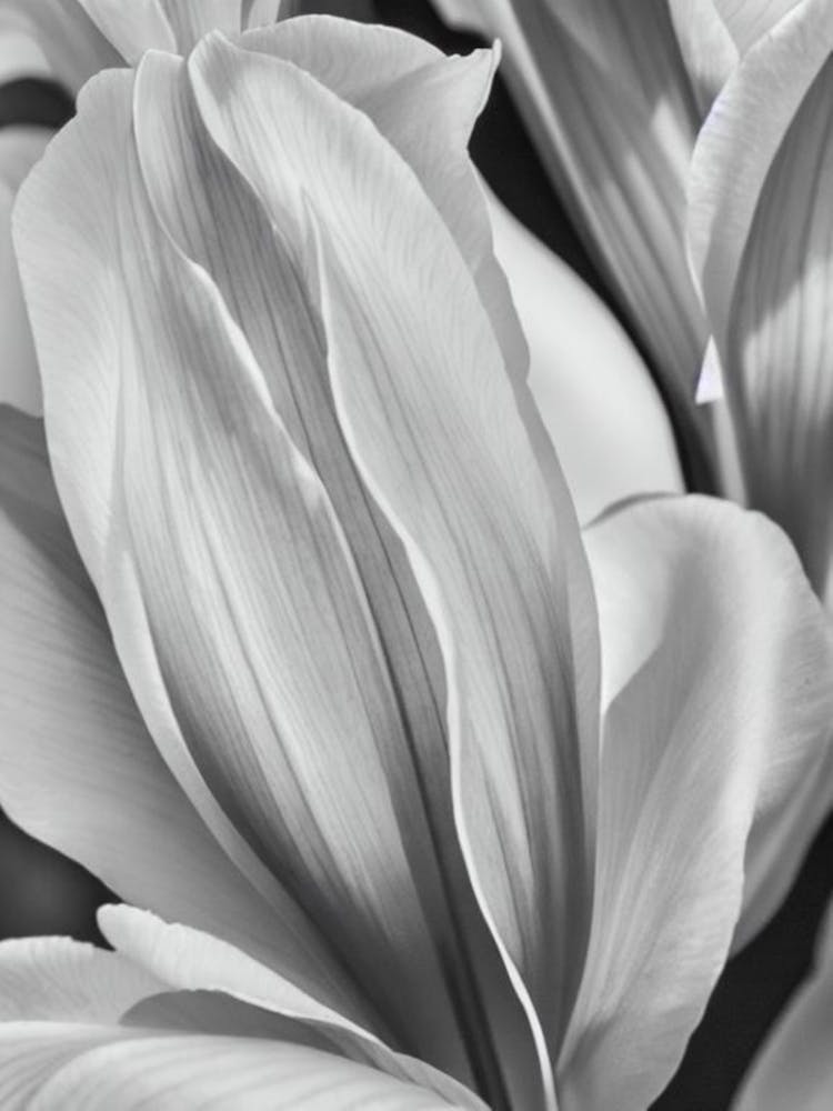 Iris B&W Pencil 1 Flower